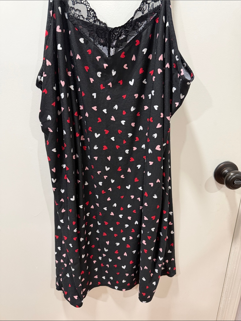 Black Mini Dress with Red & Pink Heart Print